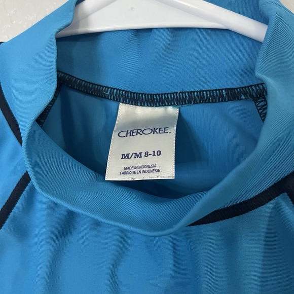 Cherokee Boys Short Sleeve Rash Guard Blue Medium 8/10 - Picture 2 of 5